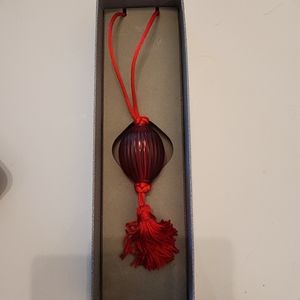 Lalique Crystal Christmas Ornament  Pampille Nerita Rouge